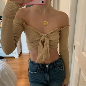 Off the shoulder top - tan
